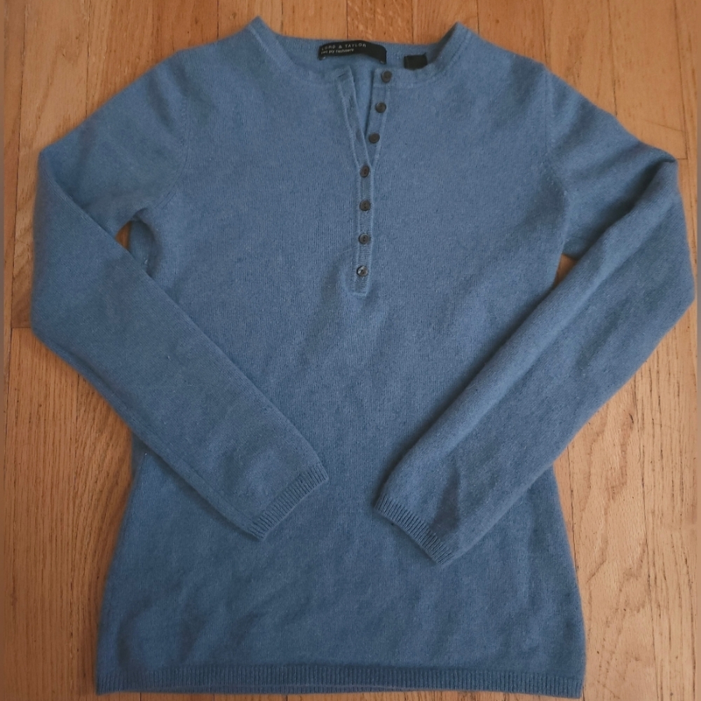 Lord & Taylor Cashmere Sweater with Buttons